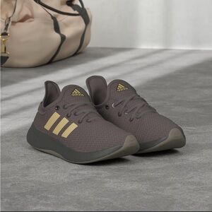 adidas Brown and Gold Women's Cloudfoam Sneakers